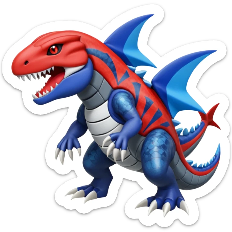 Meloetta-Groudon-Garchomp-Kyogre-Pokémon-Fakémon-fusion-hybrid-creature sticker
