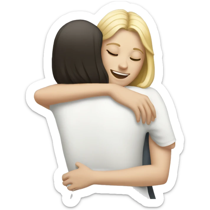 white woman hugging white woman sticker