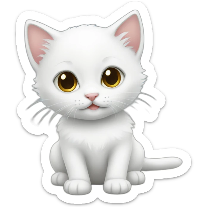 white kitten sticker