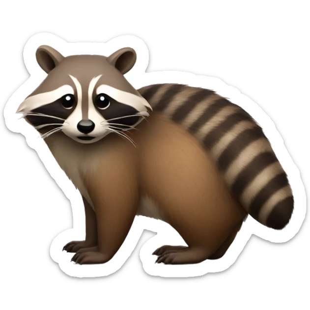 Animal with head of beaver and body of raccoon  sticker