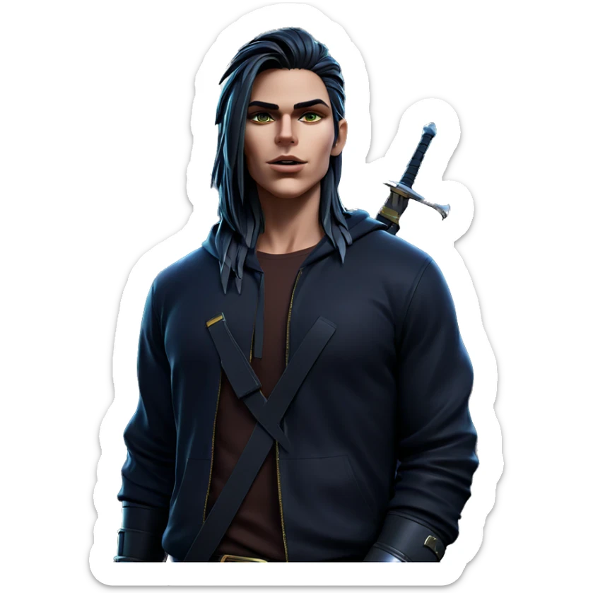 night warrior under the moon sticker