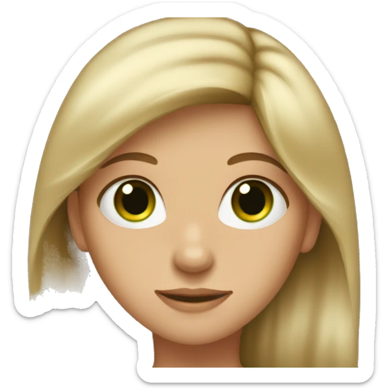 A girl with green eyes and dirty blond hair  sticker