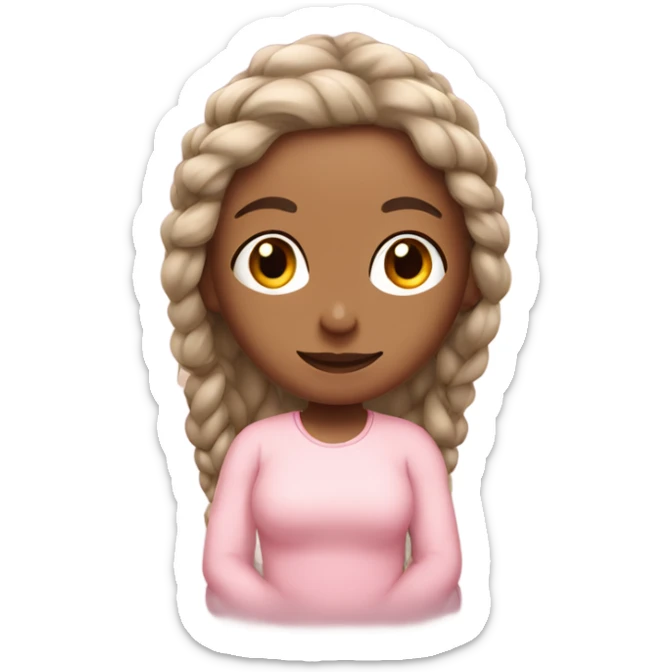 spanish yoga girl light pink clothes and with the hair in a braid  sticker