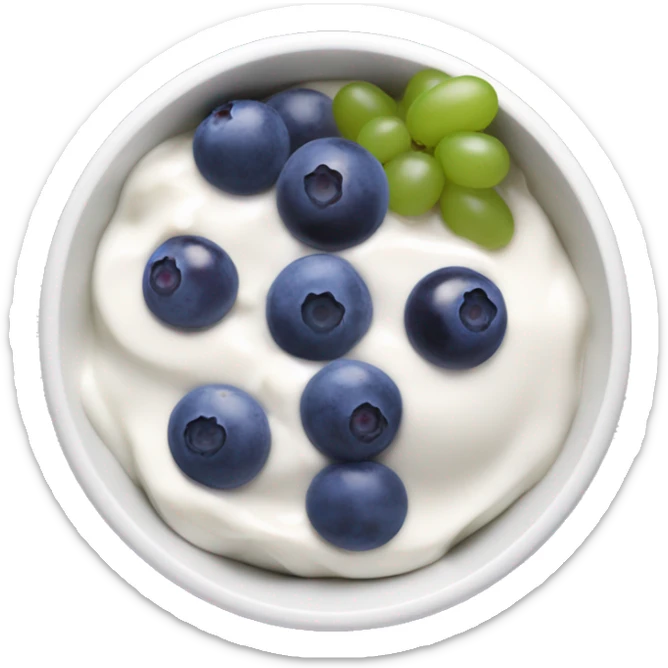 yoghurt bowl with grapes and blueberries sticker