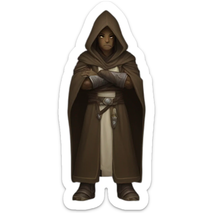 hooded jedi folding arms in world of warcraft sticker