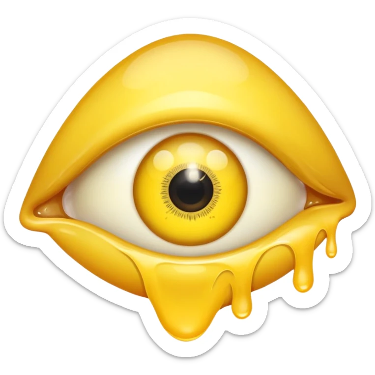 eye booger, small yellow gooey substance in the corner of an eye sticker