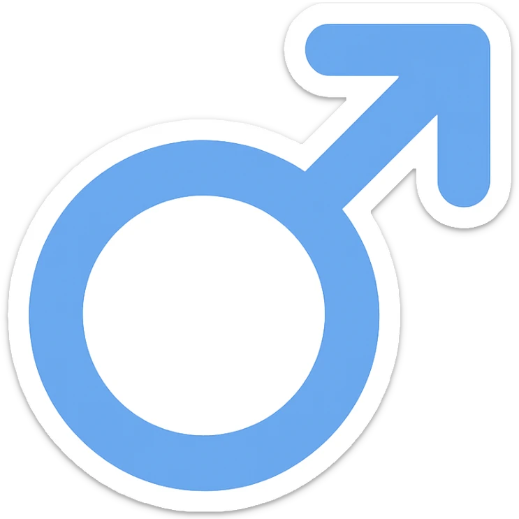 male gender symbol, flat blue, minimal emoji style, suitable for Discord role icon sticker