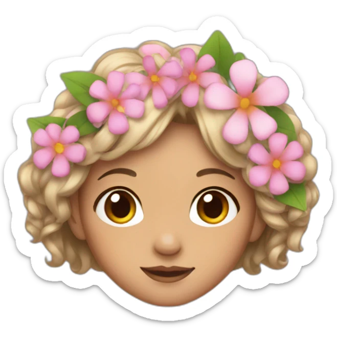 A girl who wears flowers in her hair sticker