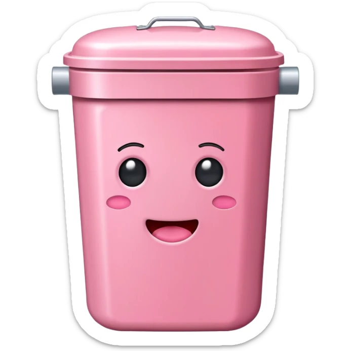 kawaii trash can EMOJI made of SPAM MEAT sticker