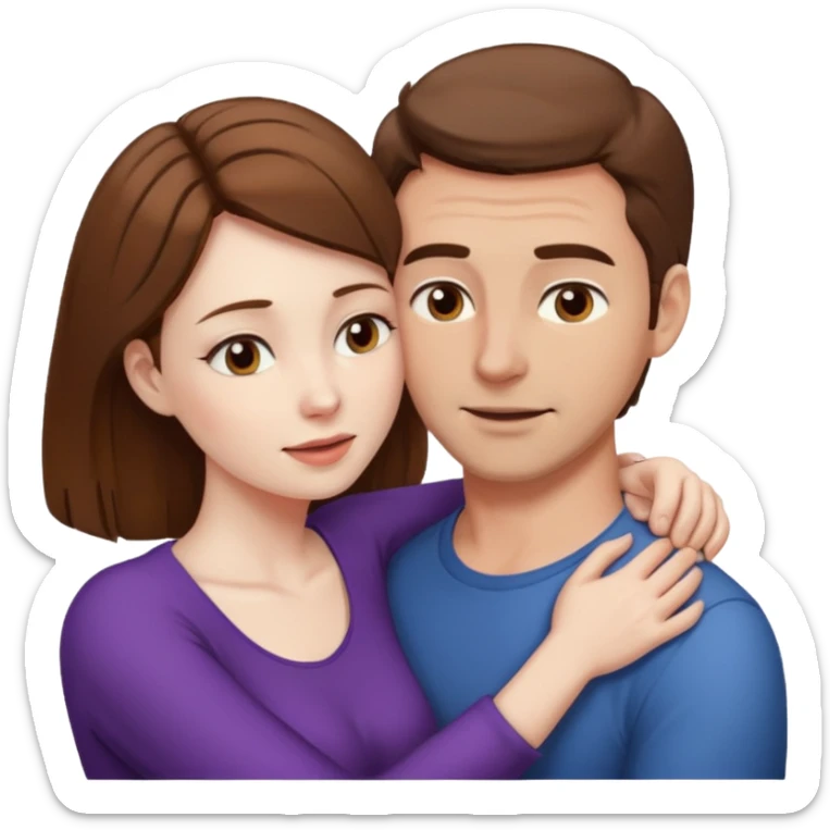 Un homme possessif avec des cheveux marrons qui essaye d’attraper le cou de sa femme sticker