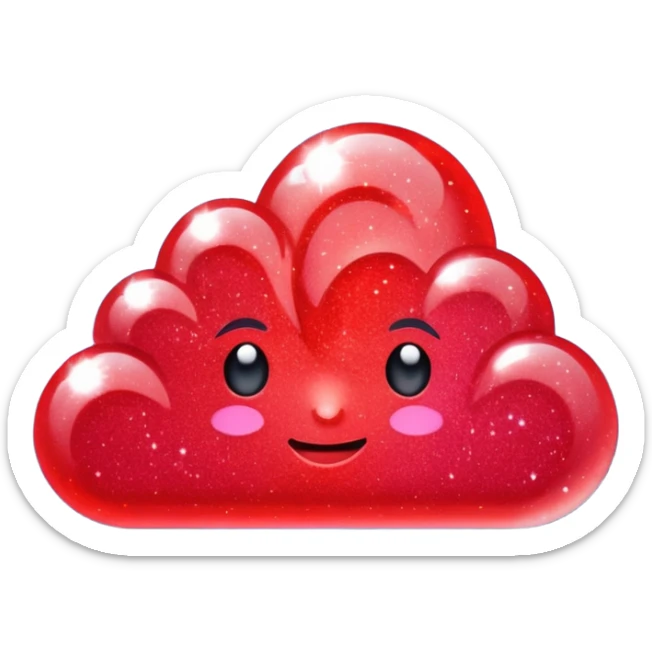 red glitter sky sticker