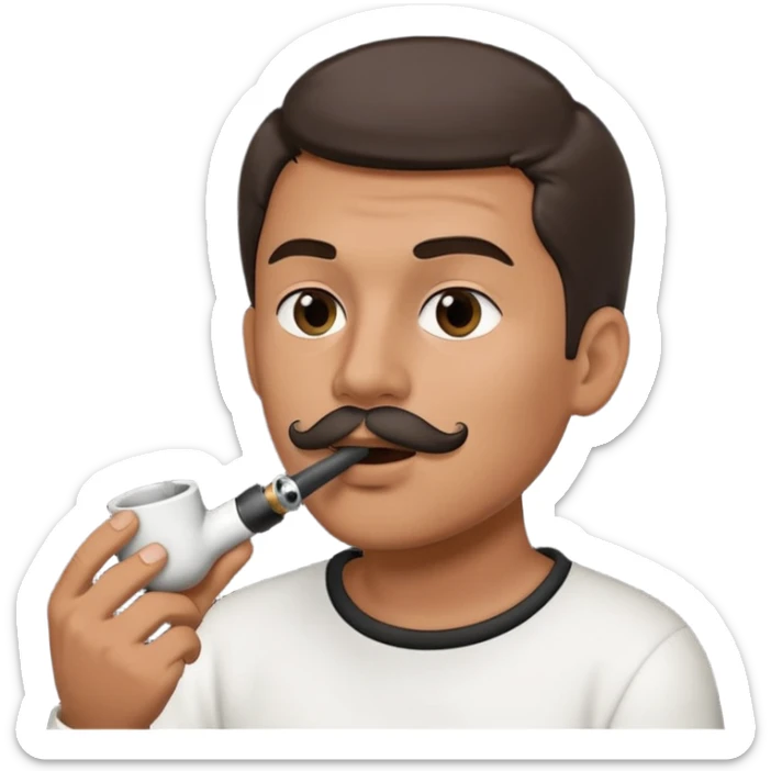 Man smoking from pong , the pong in his mouth (like this pong ⚗️) sticker