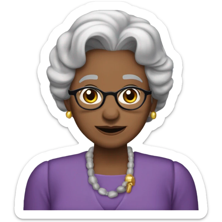 “Victoria Espinosa, a cuyo talento debe el teatro puertorriqueño momentos inolvidables” es un ser que pensábamos ubicuo; de tan presente y laborioso, casi irreal. dark skin old lady gray hair violet sticker