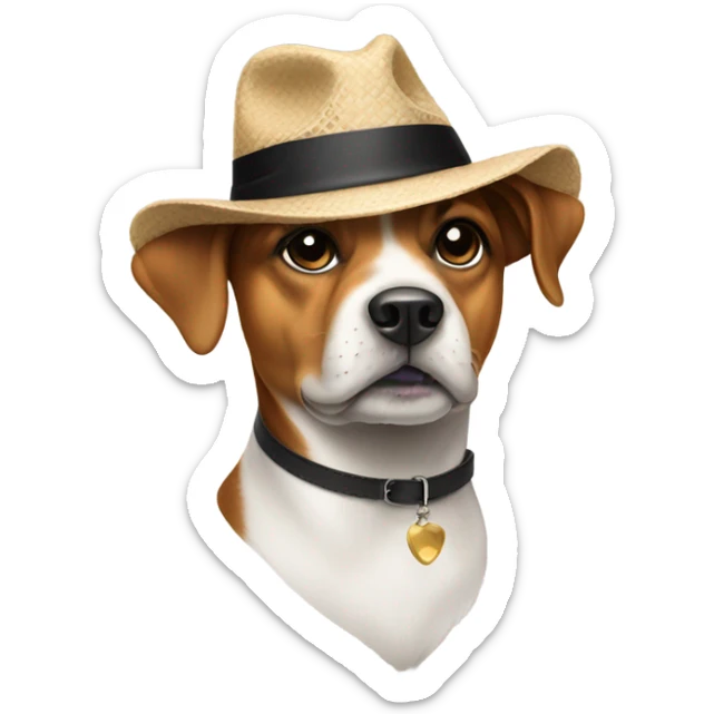 Dog in hat  sticker