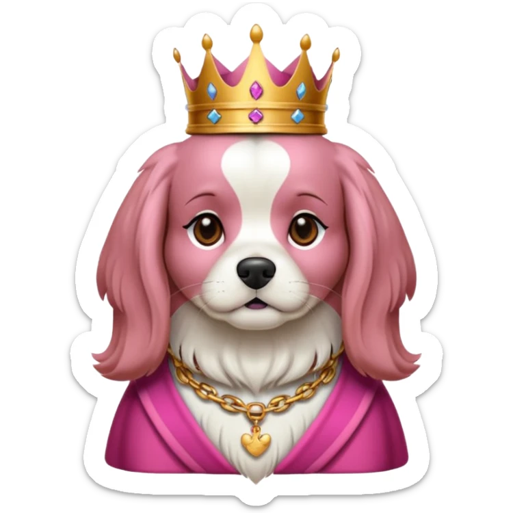 bana şaşkın suratlı yavru king charles köpek yüzü yarat, dişi köpek ve yavru olduğu belli olsun sticker