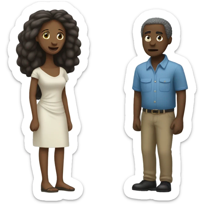 Un homme et une femme africaine qui débattent  sticker