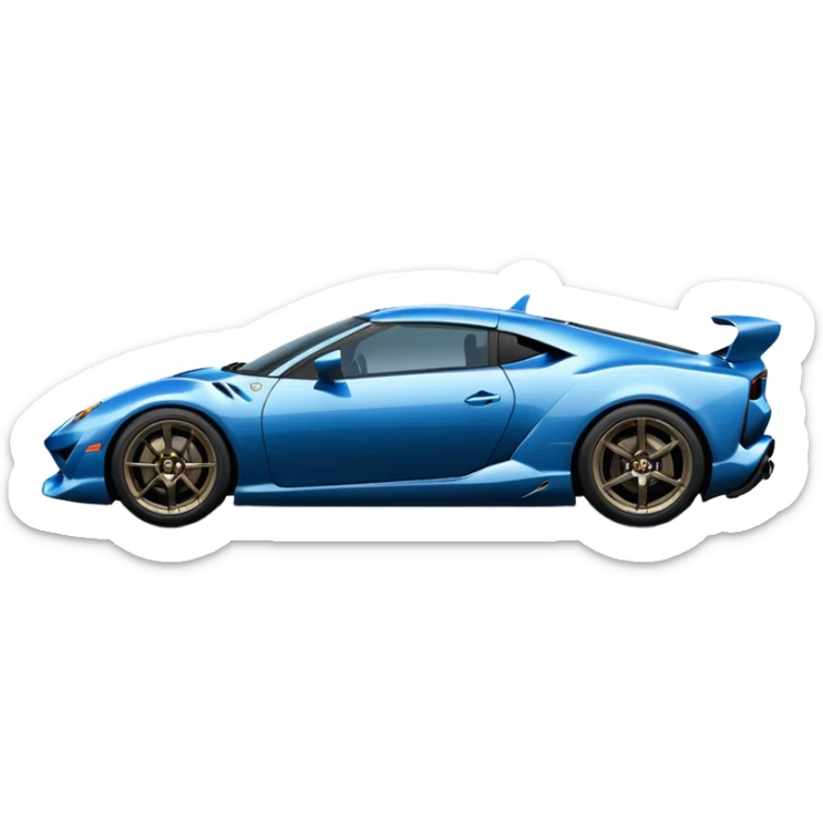 Side view of dark pearl blue 2025 Toyota 86 styled like a Lamborghini Miura  sticker