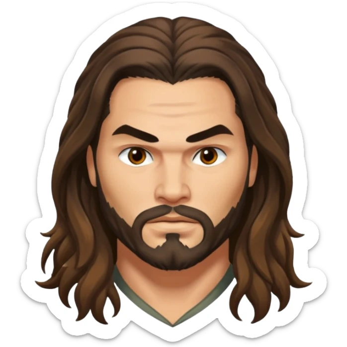 jason mamo long hair from Games of throne character face only younger sticker