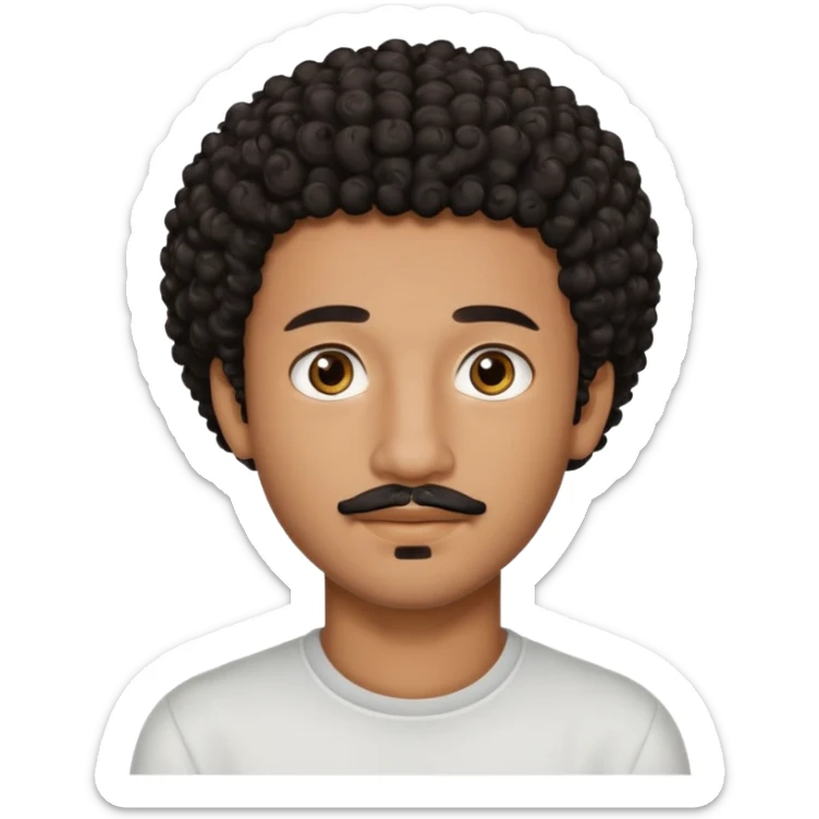 Am I black?Am I black?black curly hair brown eyes 20 years old thin mustache goatee  sticker