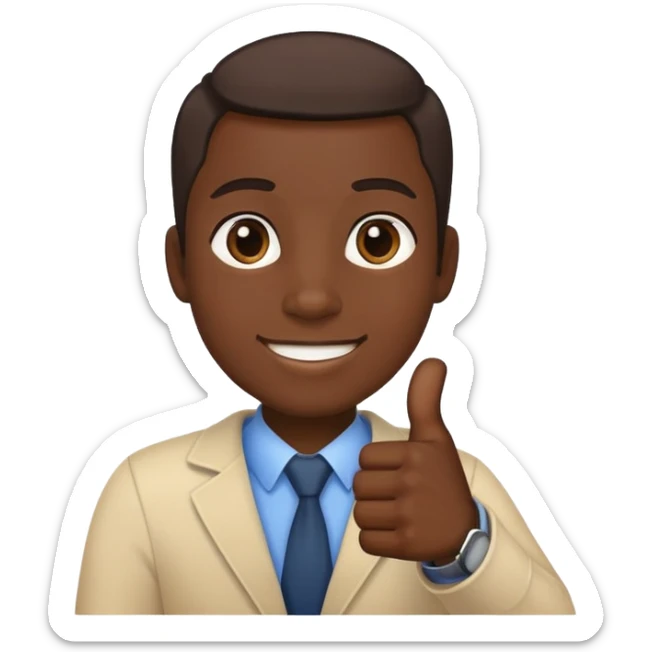 A thumbs up with predominantly dark skin tone and light skin accents sticker