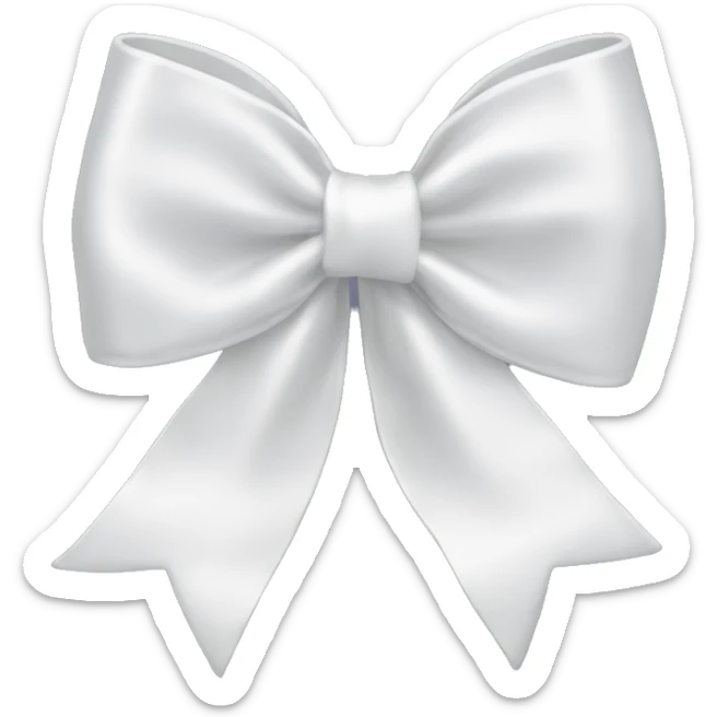 white satin bow sticker