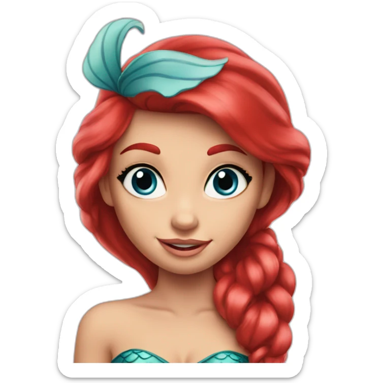 ariel-the little mermaid-blue eyed-red hair sticker