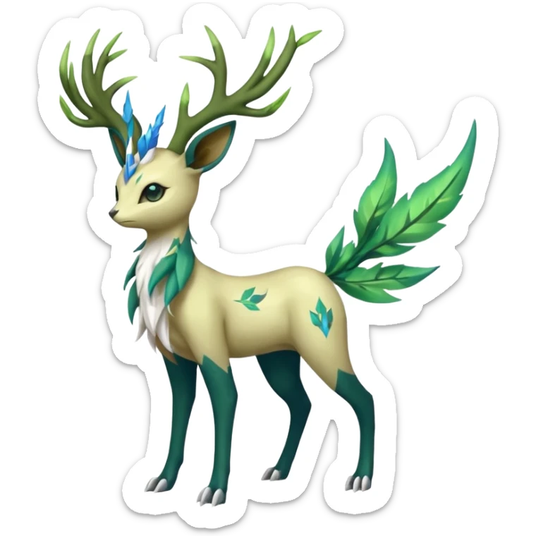 Xerneas-Leafeon-Amaura-Virizion-fusion (full body) sticker