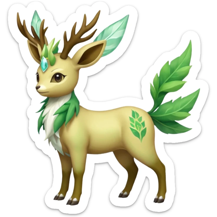 Sawsbuck-Leafeon-Amaura-Virizion-fusion (full body) sticker
