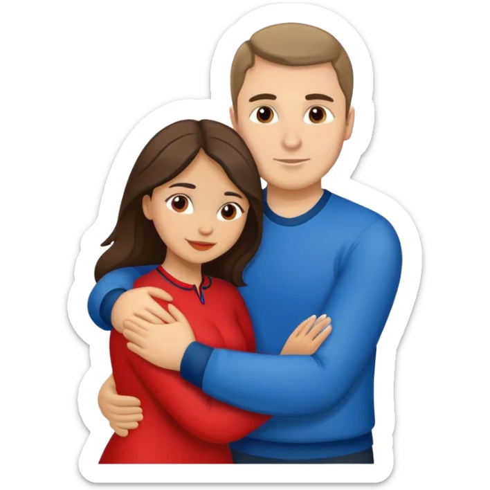 Couple hugging in Montenegro russian man and Latina girl  sticker
