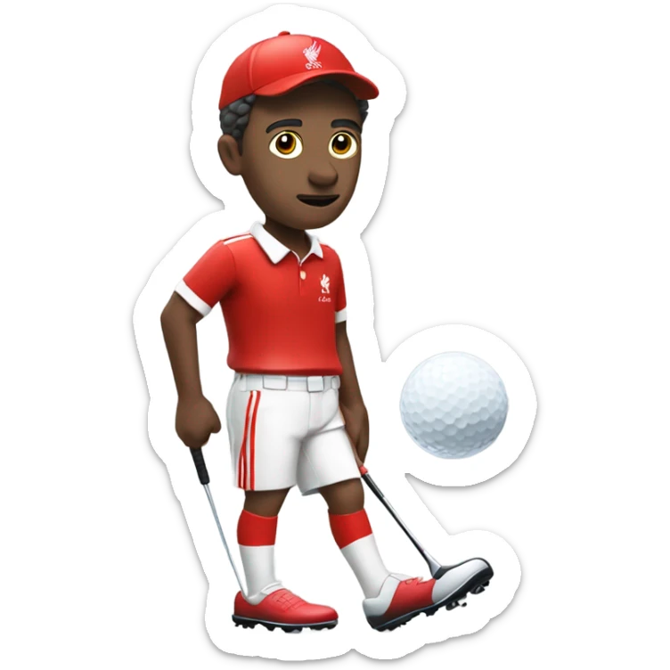 Tommy liverpool fc supporter with white skin plying great golf. white skin sticker