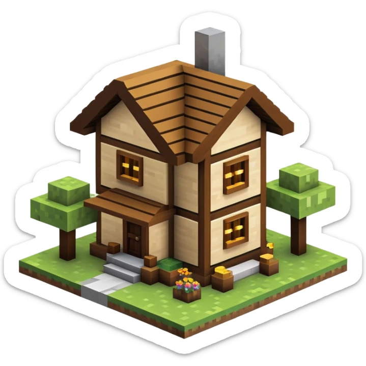 Minecraft house sticker