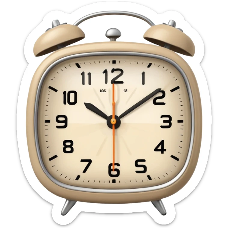 alarm oclock aesthetic and ios.18.1 and to show six in the morning color beige sticker