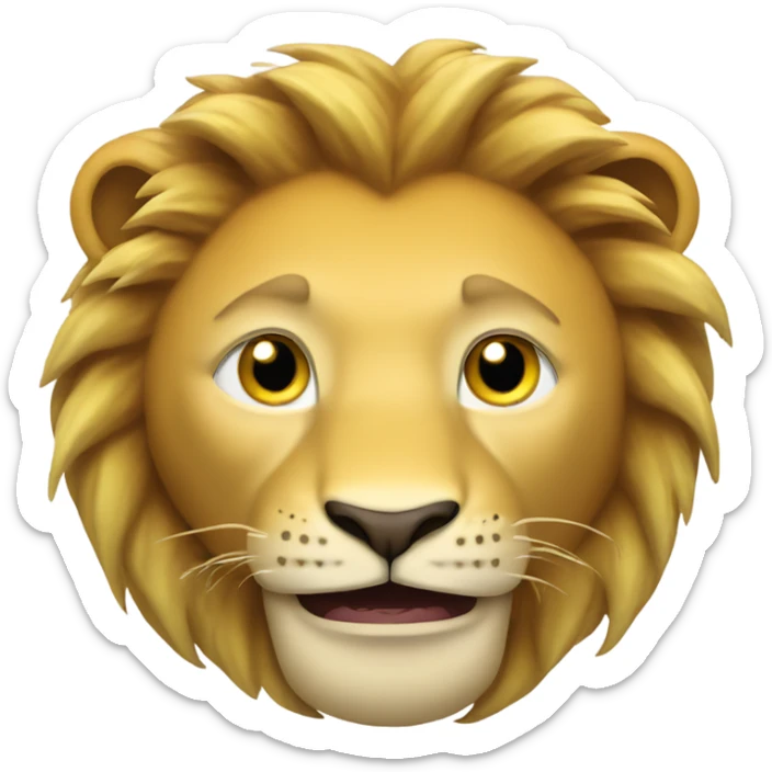 Create me emoji where Lion is holding a banana to elon musk head sticker
