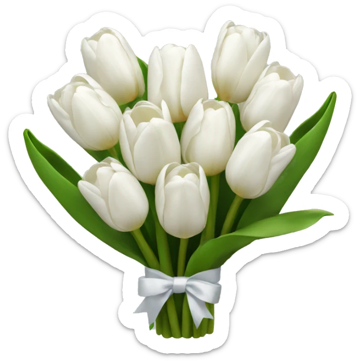 white tulip bouquet  sticker