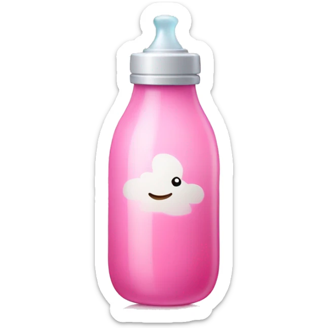 Pink baby bottle sticker