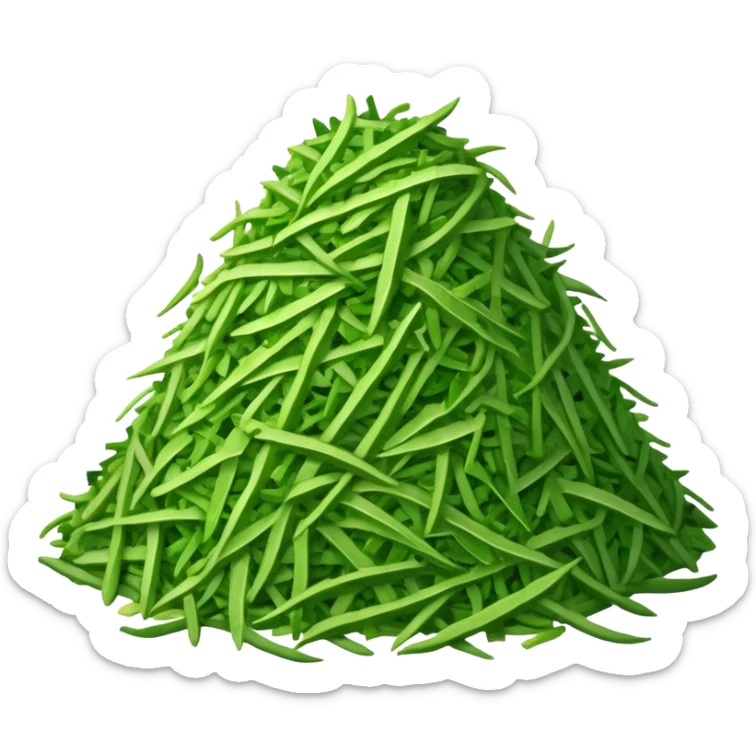 a big pile of grated green shreds of vegetable sticker