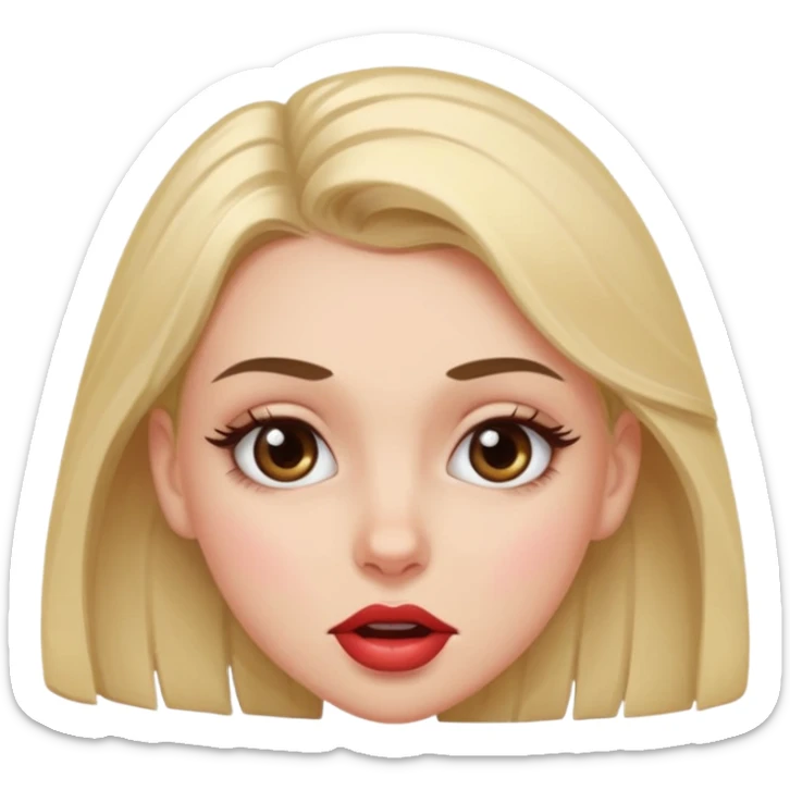 Me puedes hacer un emoji de una chica mordiendose el labio sticker