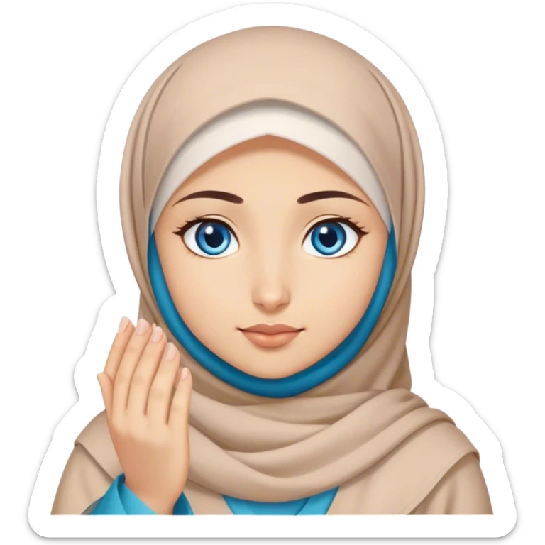 Turkish beautiful finish Konya girl blue eyes with hijab and dua  sticker