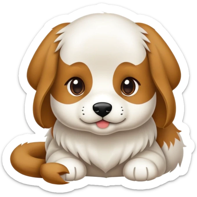 Kahve beyaz cavalyen köpeğe sarılmış beyaz tenli Siyah dalgalı uzun saçlı kız sticker