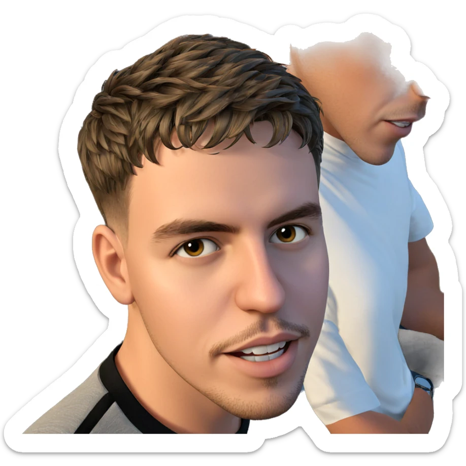 male portrait with short hair sticker