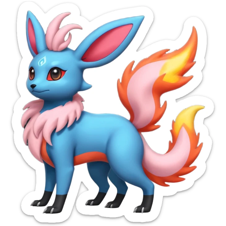 Salandit-Flareon-Sylveon-Umbreon-fusion-Pokémon-hybrid-creature  sticker