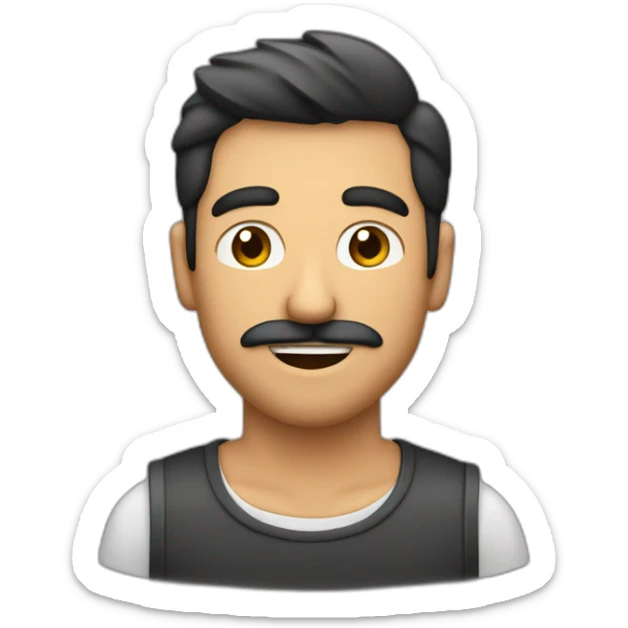 Hombre blanco sin barba ni bigote con pelo negro corto sosteniendo una jarra de cerveza sticker