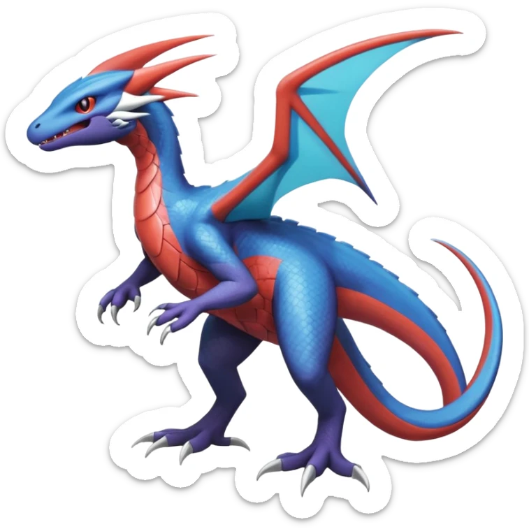 Noivern-Salandit-Latios-Lugia-Fakémon-hybrid-creature (full body)  sticker