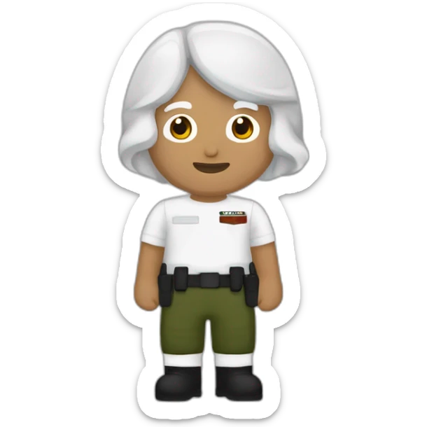 hommbre cabello castaño con ghorra roja y con la palabra SMM cara blanca y playera blanca con la frase SMM militar sticker