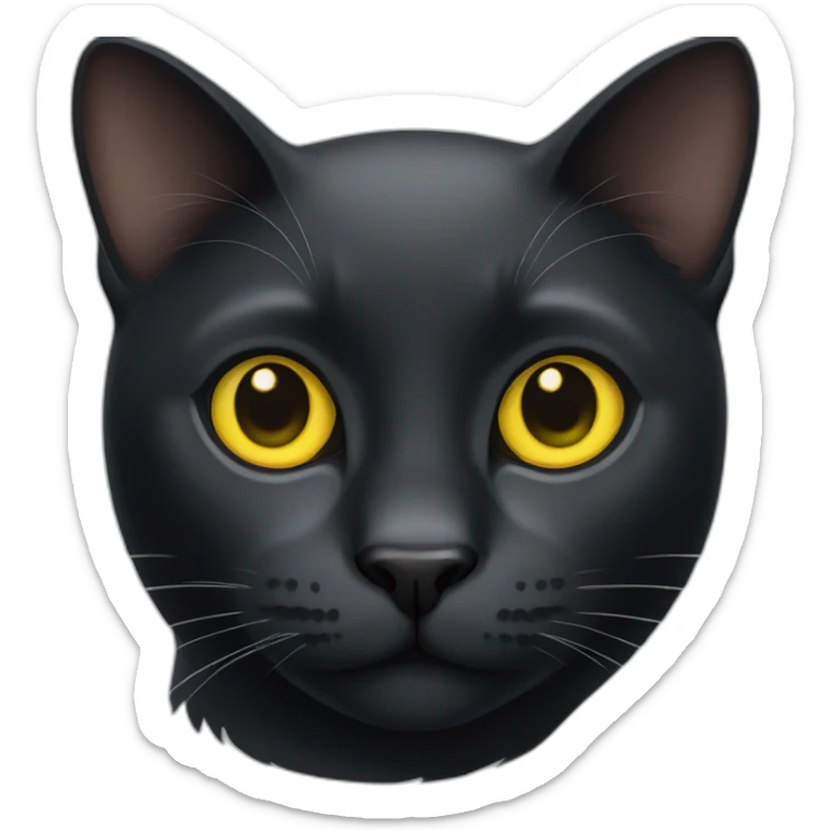 ios black cat with yellow eyes sticker