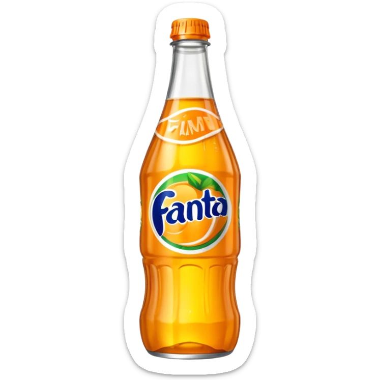 Una botella de cristal con el logo de Fanta con Fanta de limón dentro de color amarillo AMARILLA eres tonto sticker