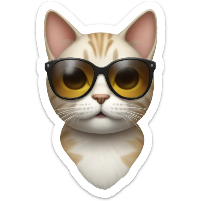 Cat with sunglasses sticker