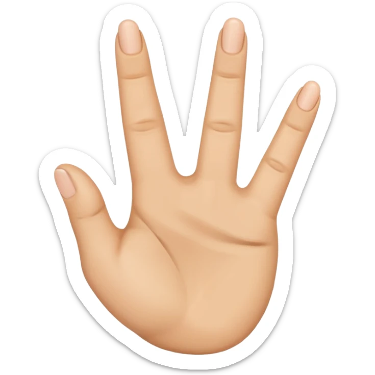“Emoji of a hand with the index finger bent back, middle finger raised, and thumb touching ring finger in a circle, flat emoji style.” sticker