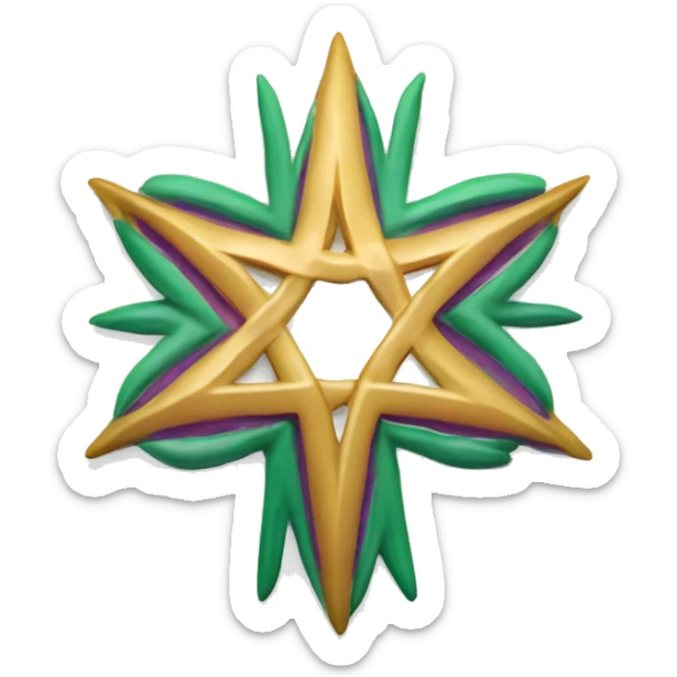 "Please create an emoji that represents the Bahá'í Faith, similar to the religious symbols for Christianity (✝️), Judaism (✡️), and Islam (☪️). The Bahá'í symbol should feature a nine-pointed star, which is a key symbol in the Bahá'í Faith." sticker