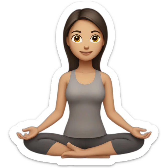 Latina girl brunette hair in Tadasana yoga sticker